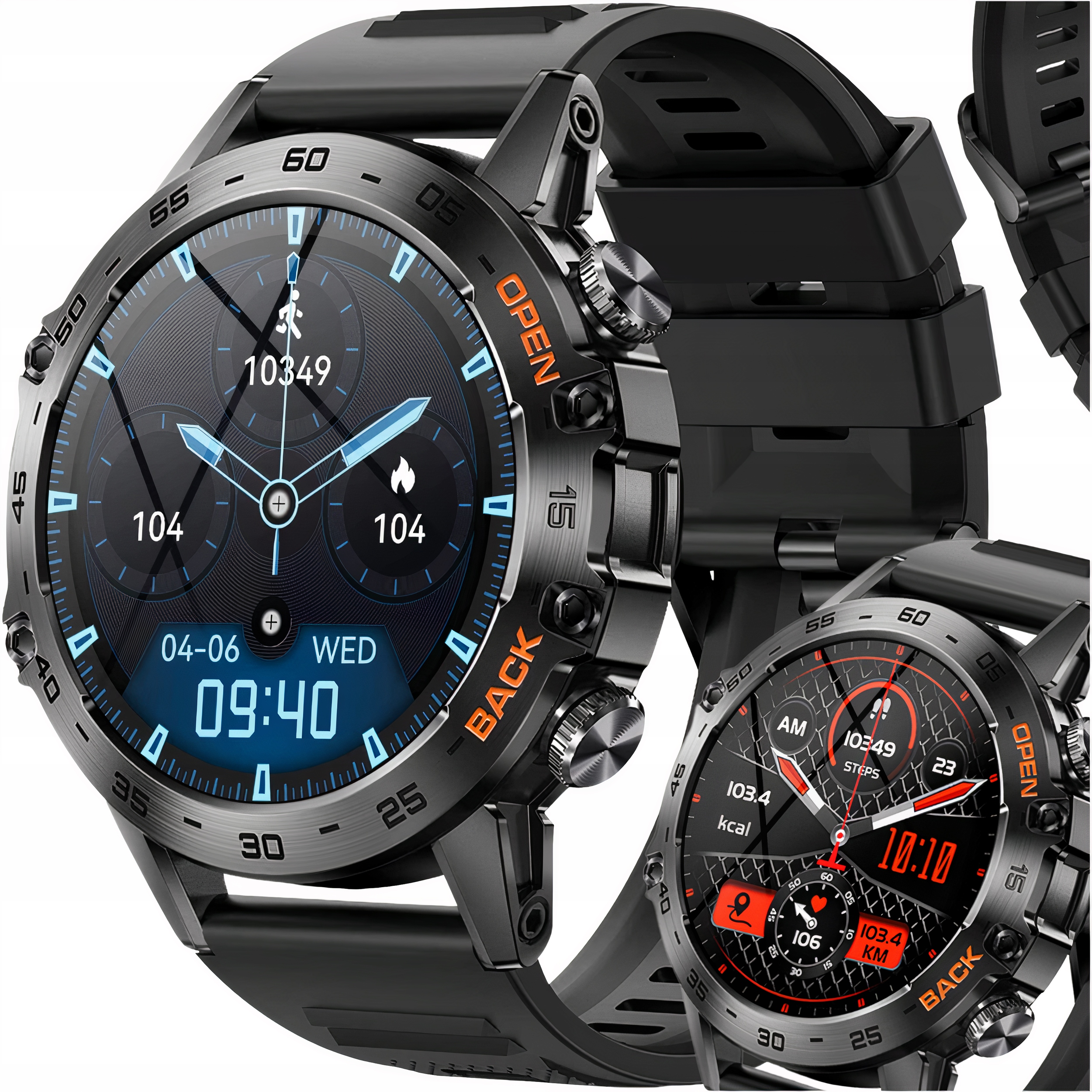 Inteligentné hodinky Vess SMARTWATCH MENU JAZYK POĽSKÝ 360x360px VESS PL čierna + 4 ďalšie produkty